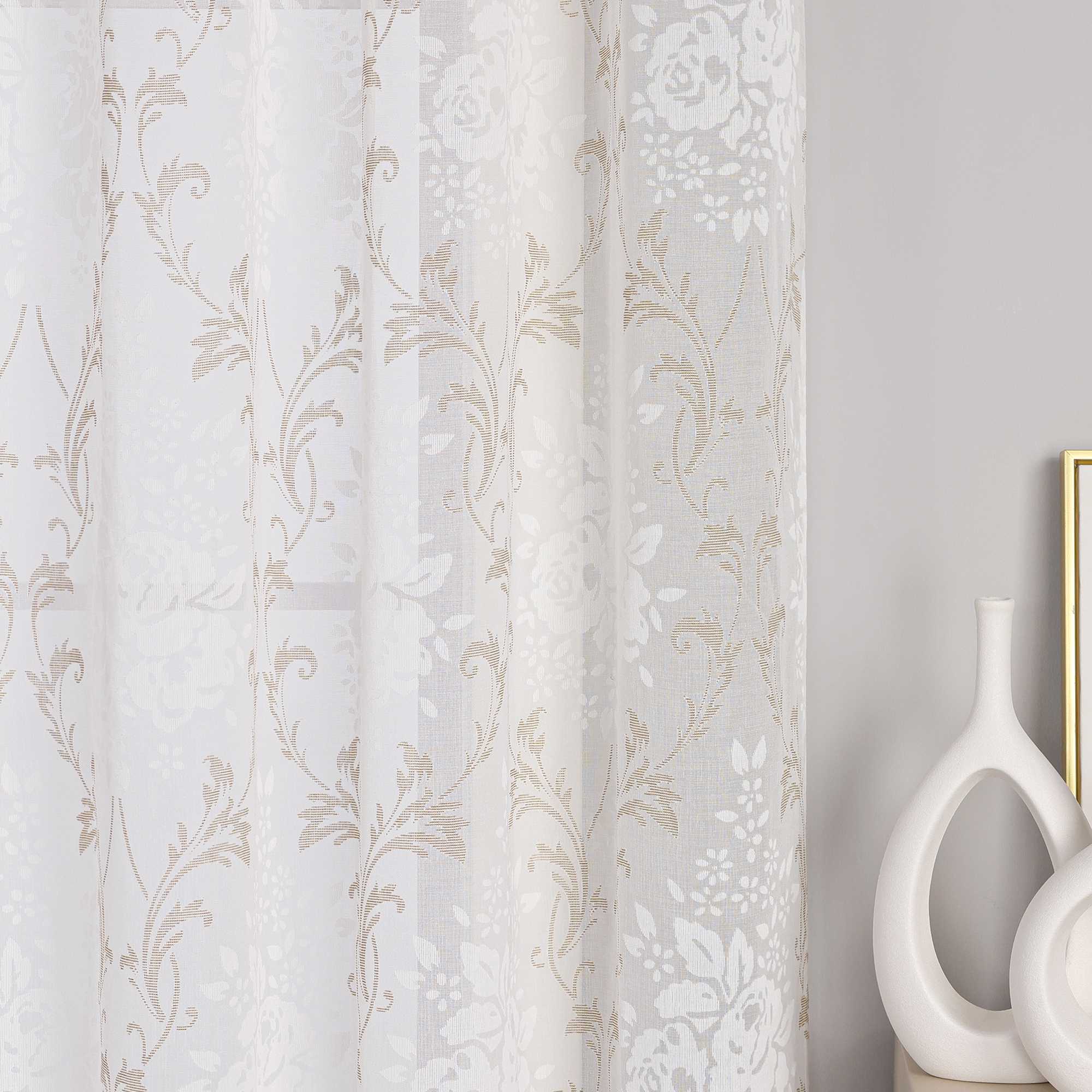 Vorhang mit Kräuselband Voile Gardine Ausbrenner Fensterschal Transparent Schlafzimmer Wohnzimmer 1 Stück - Joyswahl