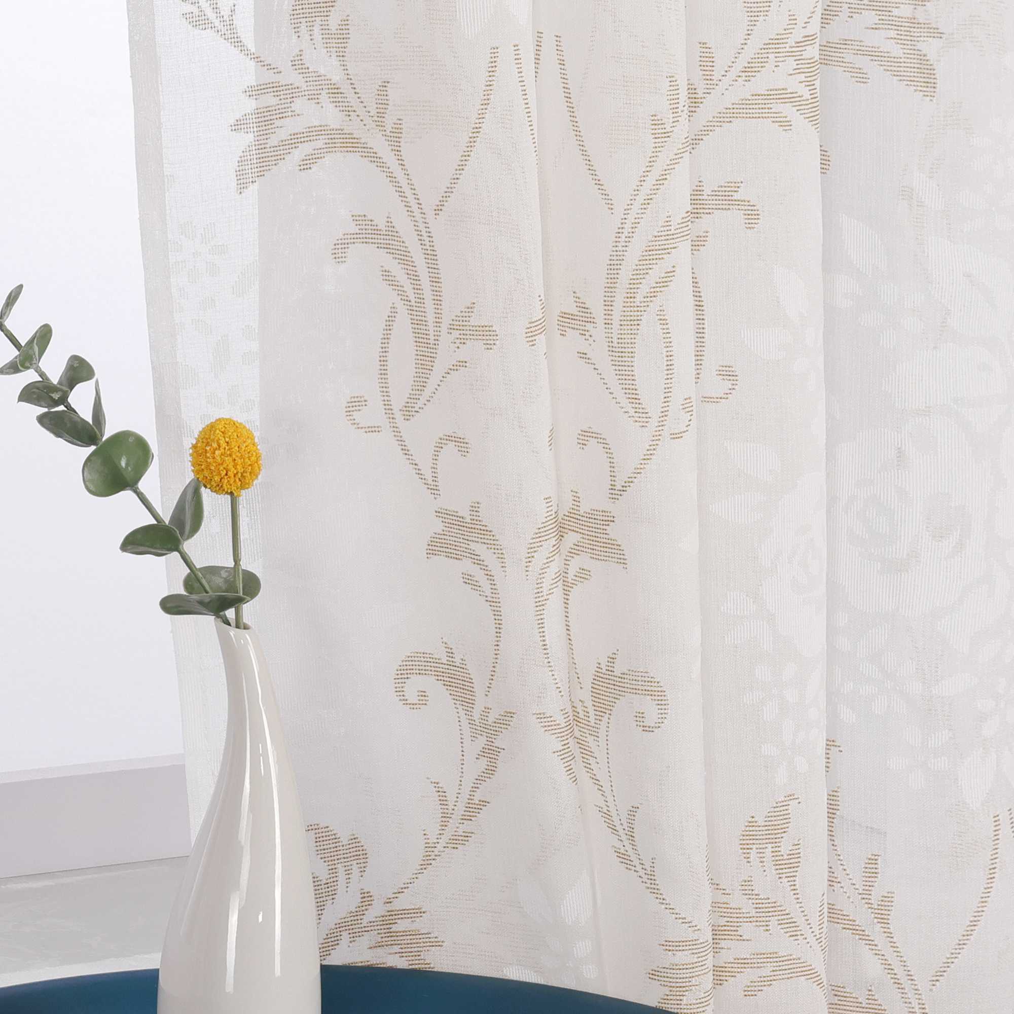 Vorhang mit Kräuselband Voile Gardine Ausbrenner Fensterschal Transparent Schlafzimmer Wohnzimmer 1 Stück - Joyswahl