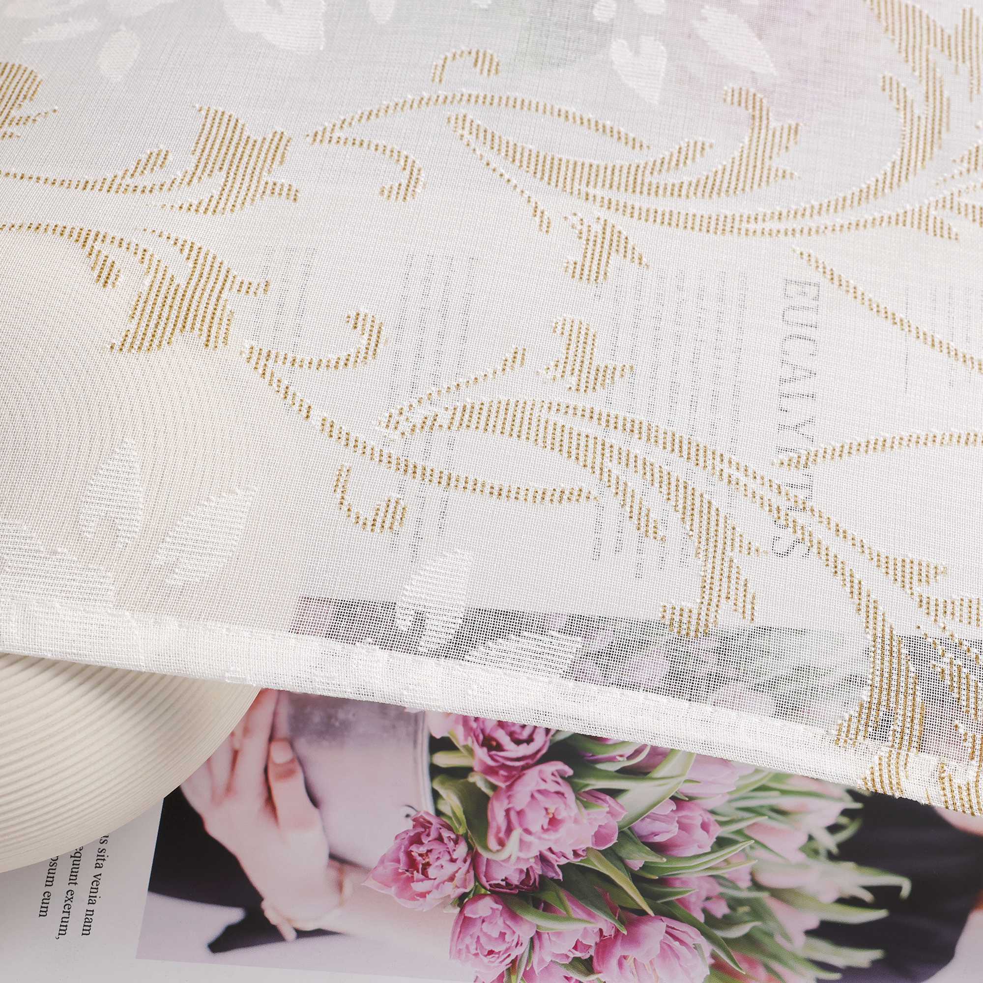 Elegante Transparente Gardinen mit Rankenmuster Ösenschal 1 stück - Joyswahl