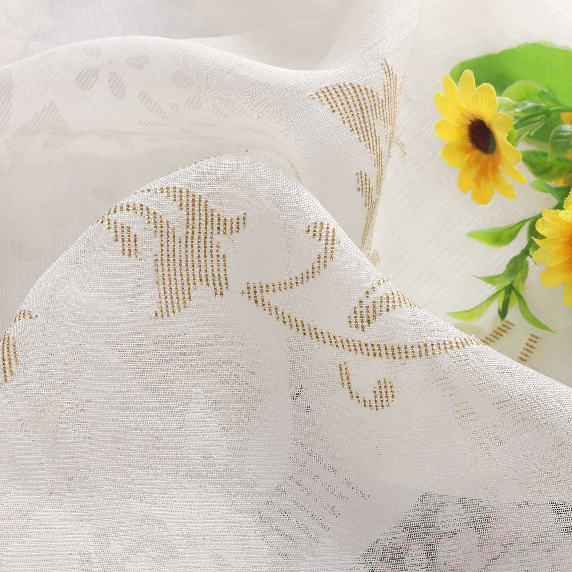 Vorhang mit Kräuselband Voile Gardine Ausbrenner Fensterschal Transparent Schlafzimmer Wohnzimmer 1 Stück - Joyswahl