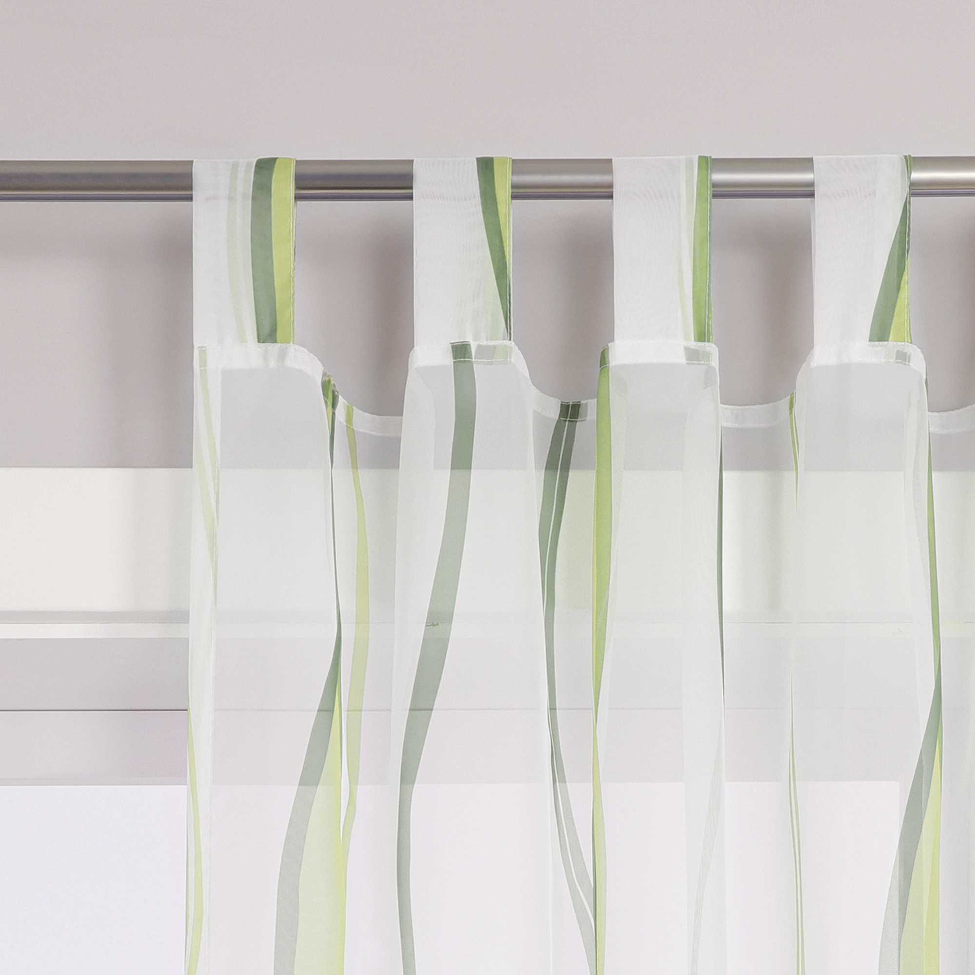 Vorhang Schlaufenschal aus Polyester mit bunten Wellenmustern tranparent 1 stück - Joyswahl