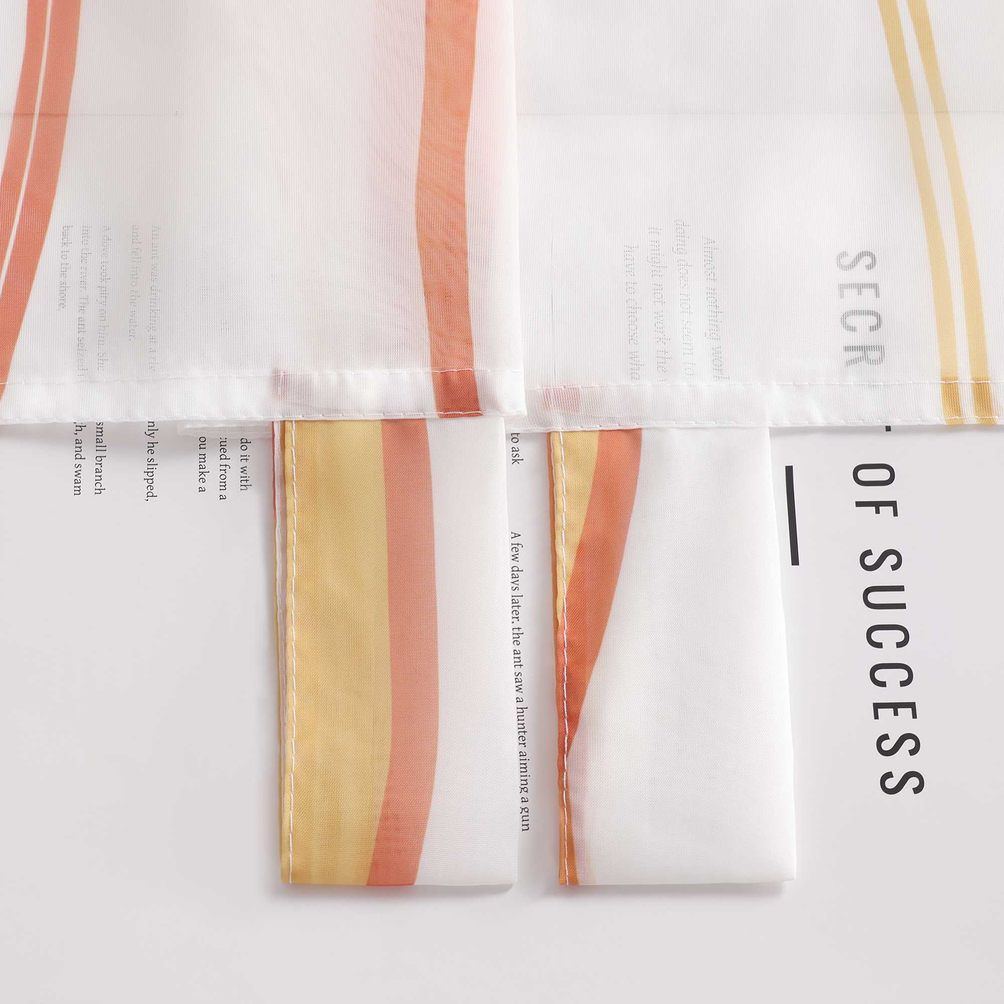 Vorhang Schlaufenschal aus Polyester mit bunten Wellenmustern tranparent 1 stück - Joyswahl