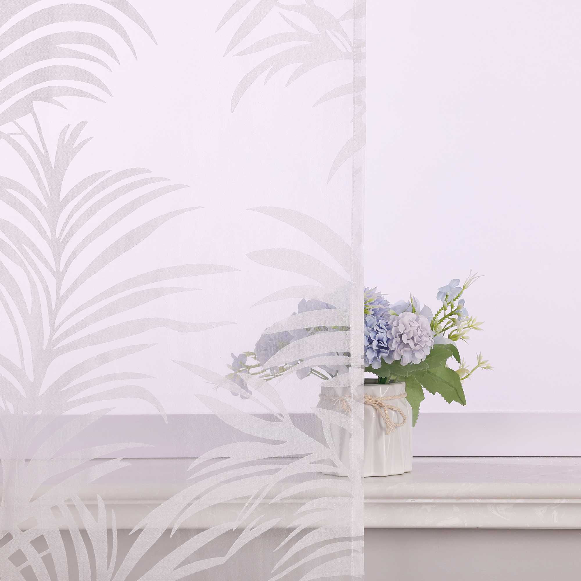 2er Set Schiebegardinen für Schienensystem mit Ingwerblattmuster - Joyswahl