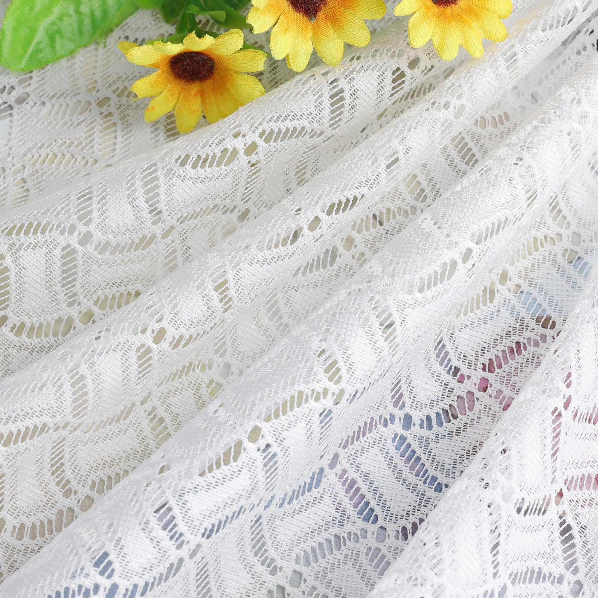 2er Set Scheibengardinen Jacquard Bistrogardine durch Tunnelzug Kurzgardinen Halbtransparent Weiß - Joyswahl