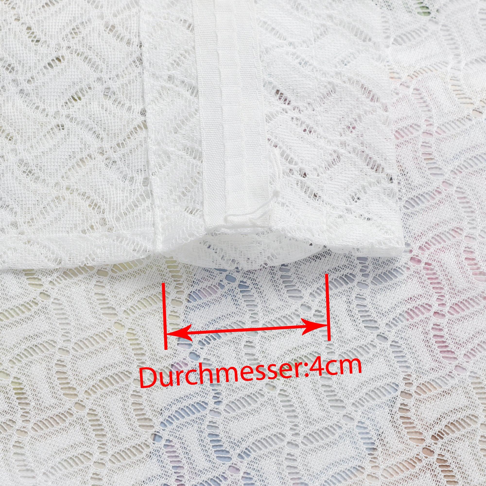2er Set Scheibengardinen Jacquard Bistrogardine durch Tunnelzug Kurzgardinen Halbtransparent Weiß - Joyswahl