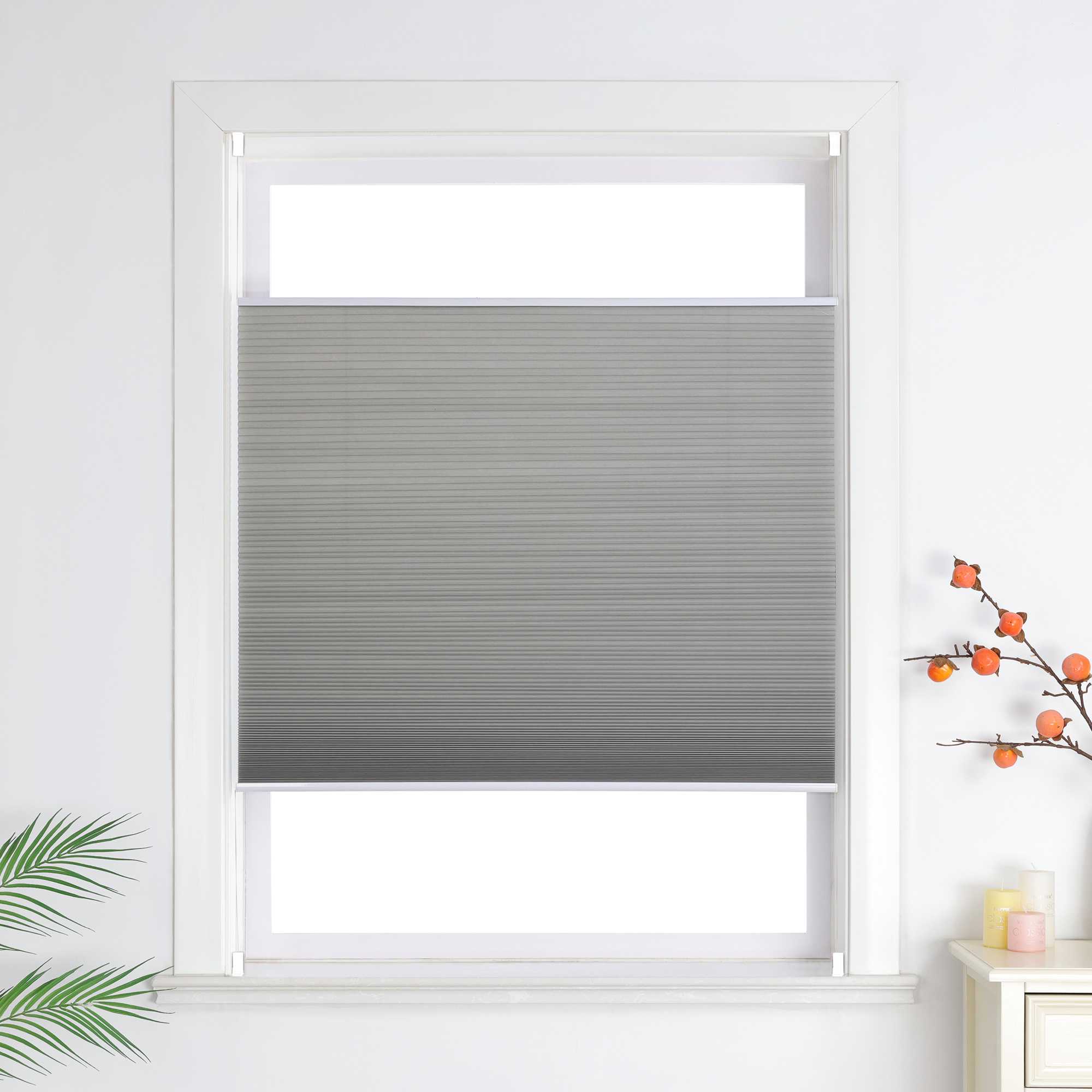 Plissee Gardinen Grau mit Wabenstruktur - Joyswahl