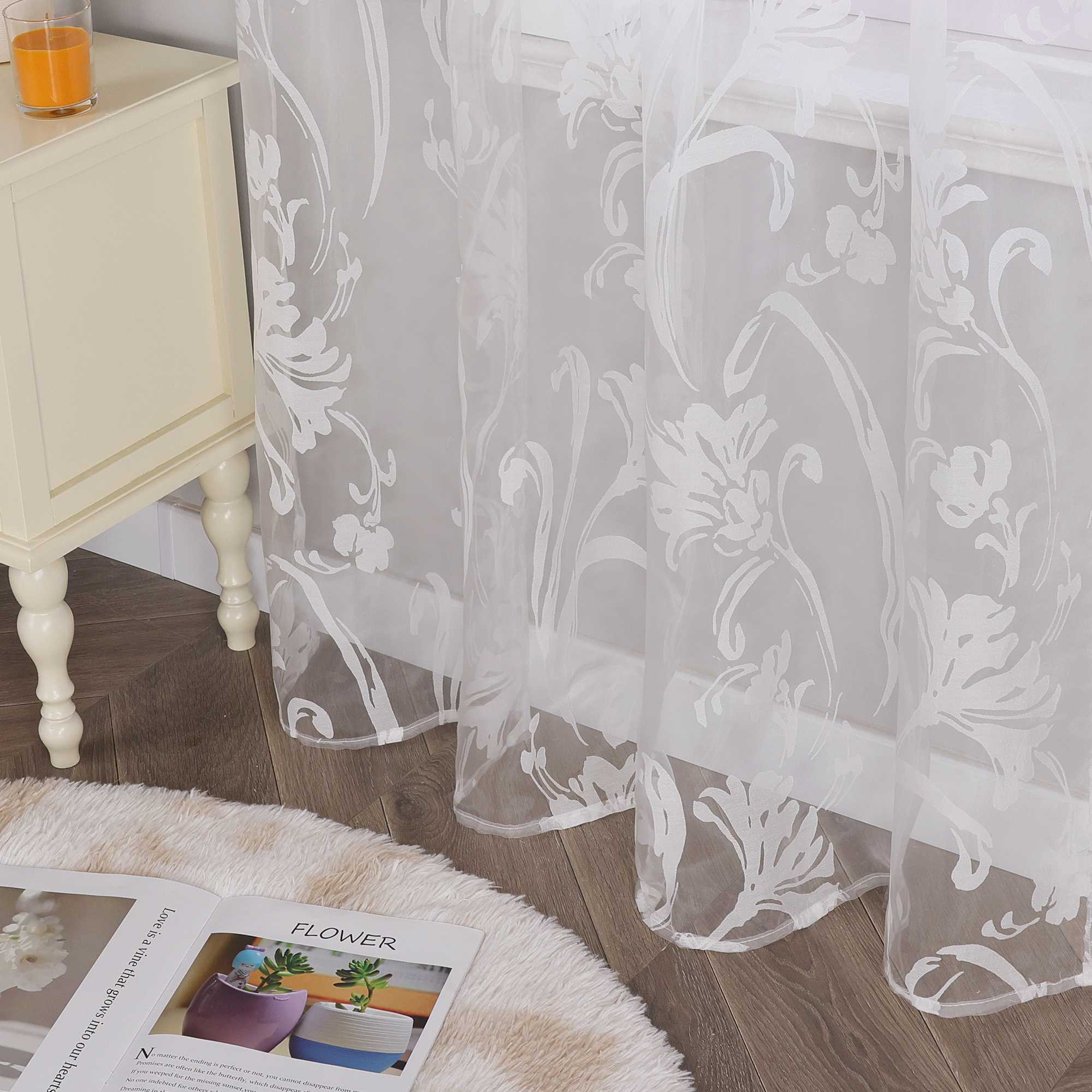 Vorhang mit Blumenmuster transparent Wohnzimmer Schlafzimmer  1 stück - Joyswahl