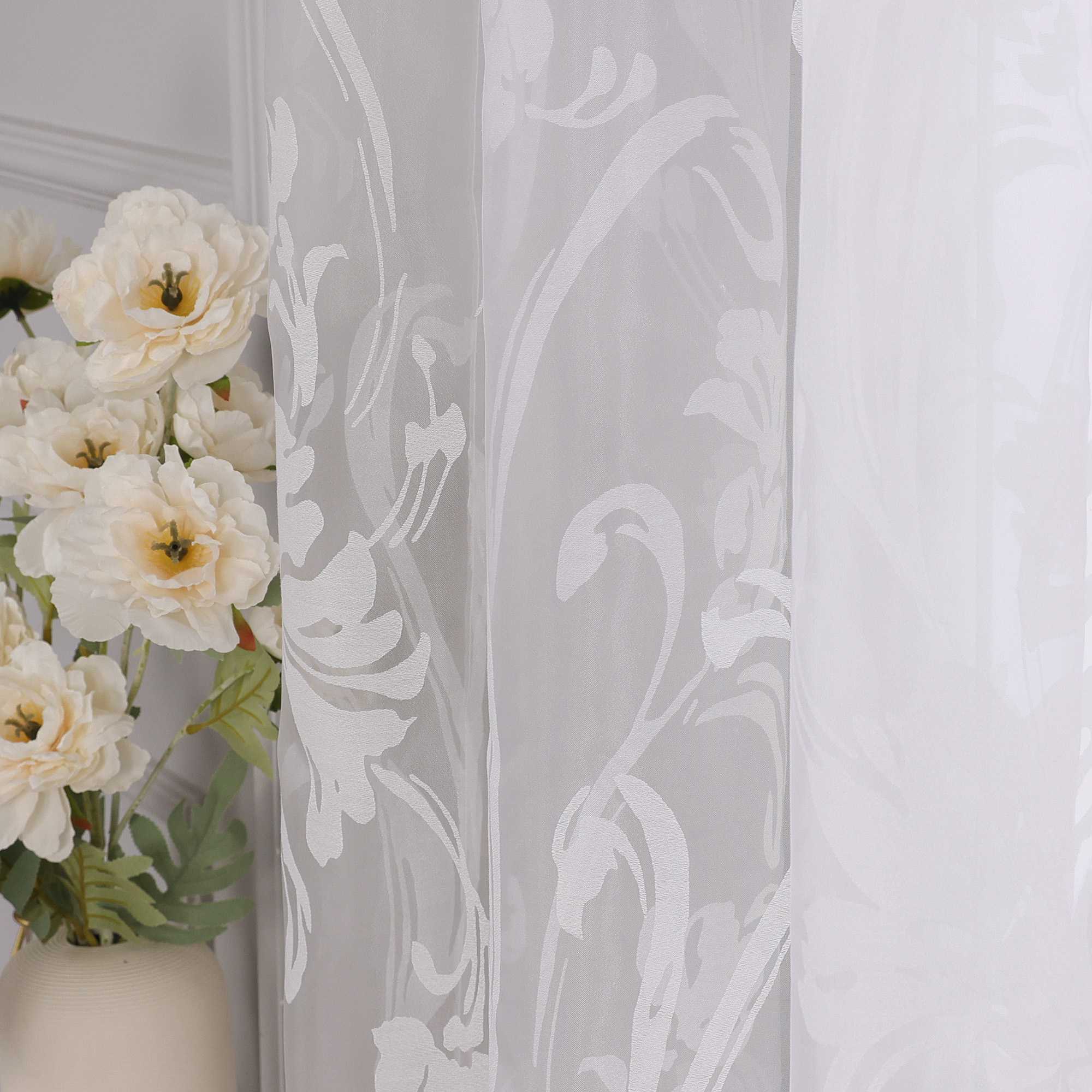 Vorhang mit Blumenmuster transparent Wohnzimmer Schlafzimmer  1 stück - Joyswahl