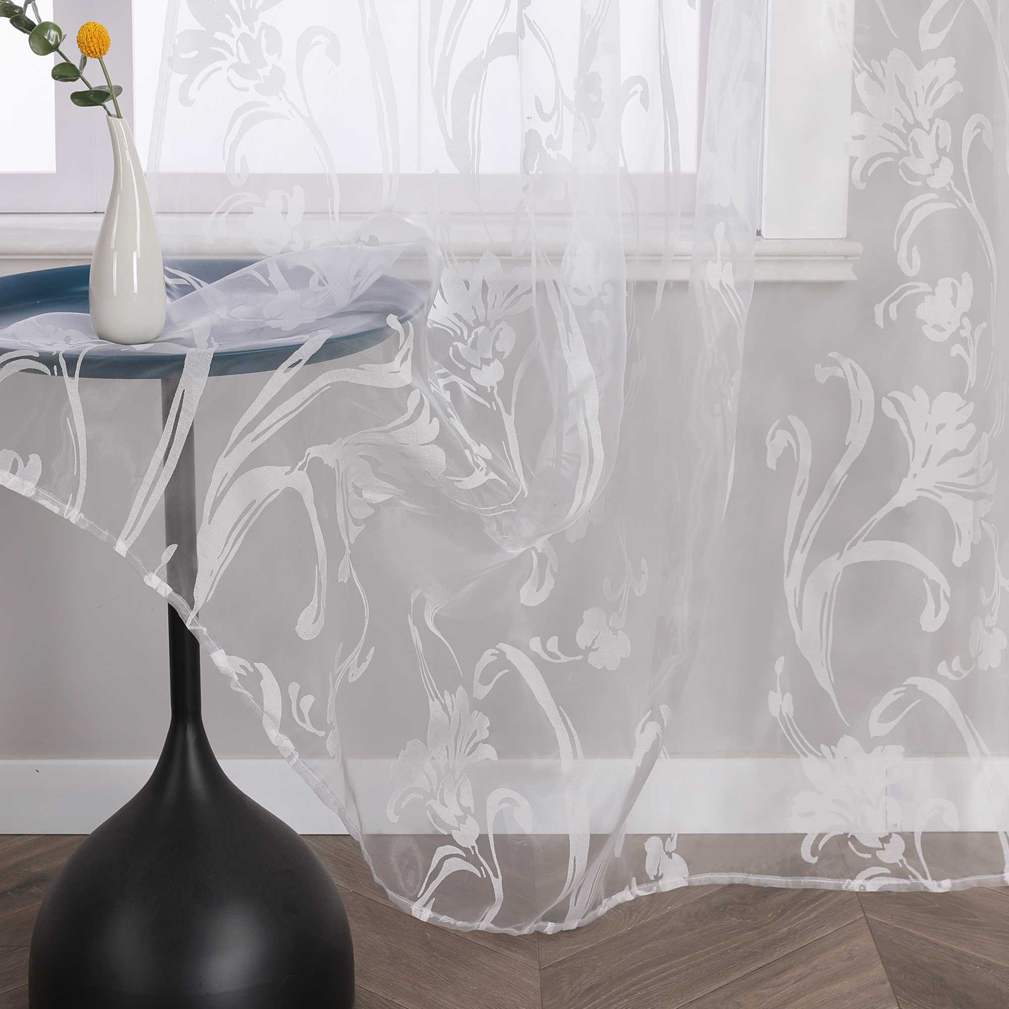 Vorhang mit Blumenmuster transparent Wohnzimmer Schlafzimmer  1 stück - Joyswahl