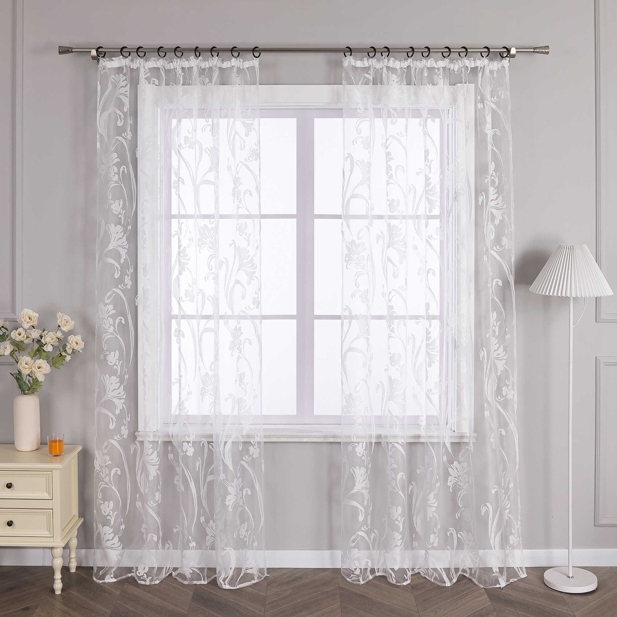 Vorhang mit Blumenmuster transparent Wohnzimmer Schlafzimmer  1 stück - Joyswahl