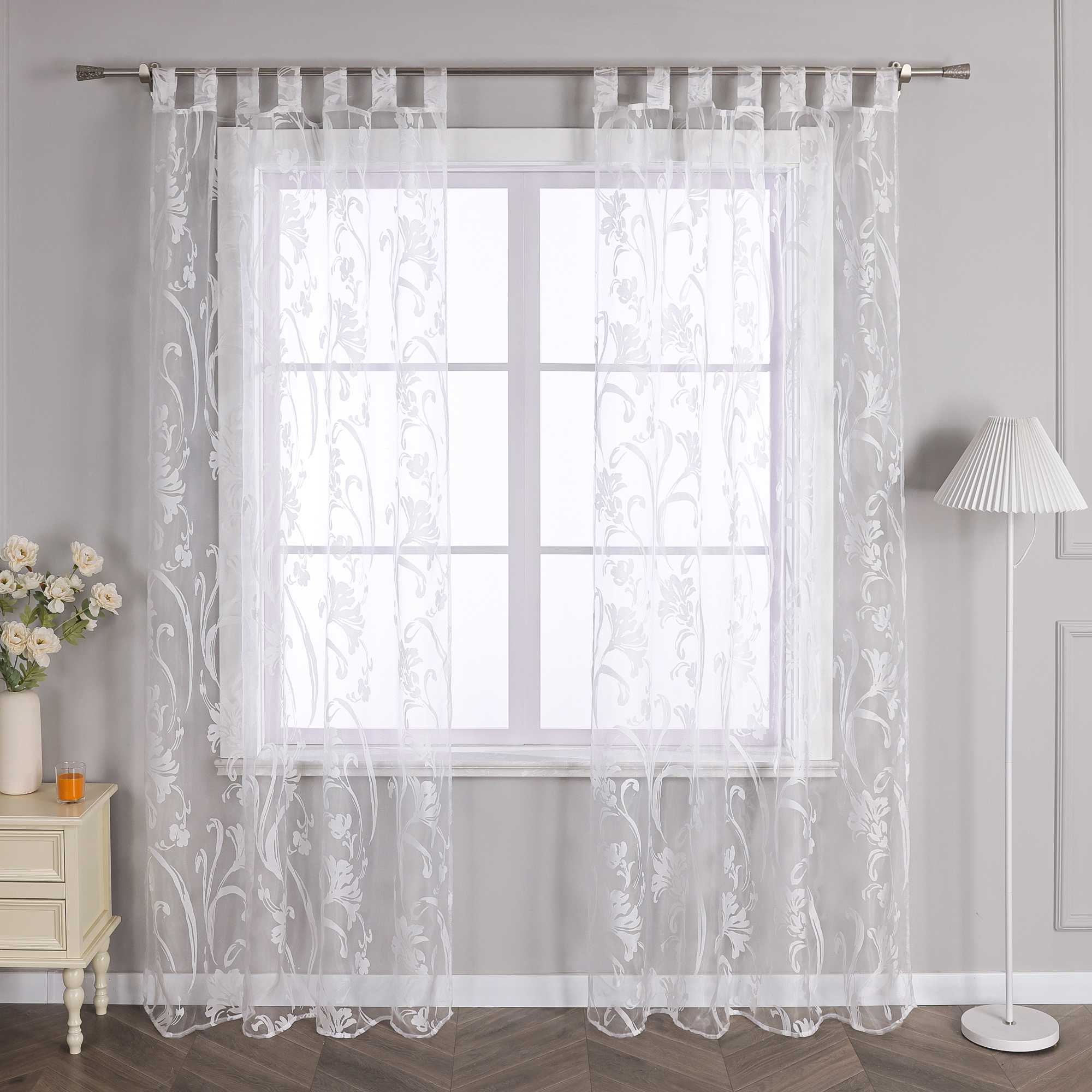 Vorhang mit Blumenmuster transparent Wohnzimmer Schlafzimmer  1 stück - Joyswahl