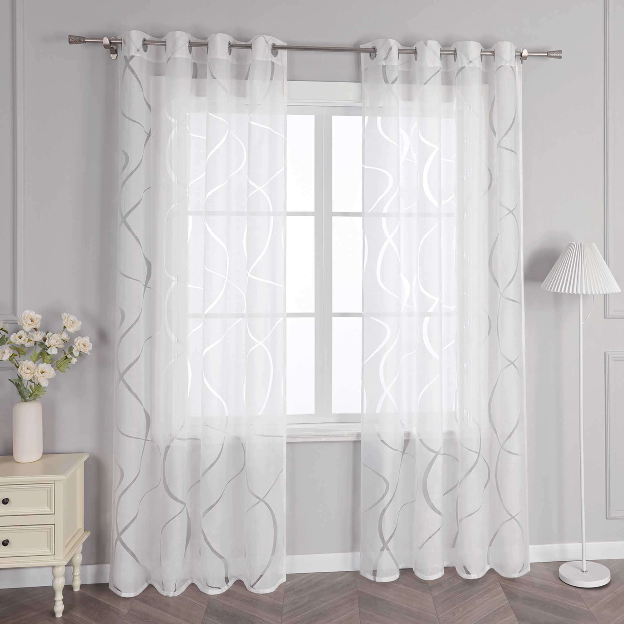 Halbtransparenter Ösenschal mit Wellenmuster 1 Stück - Joyswahl