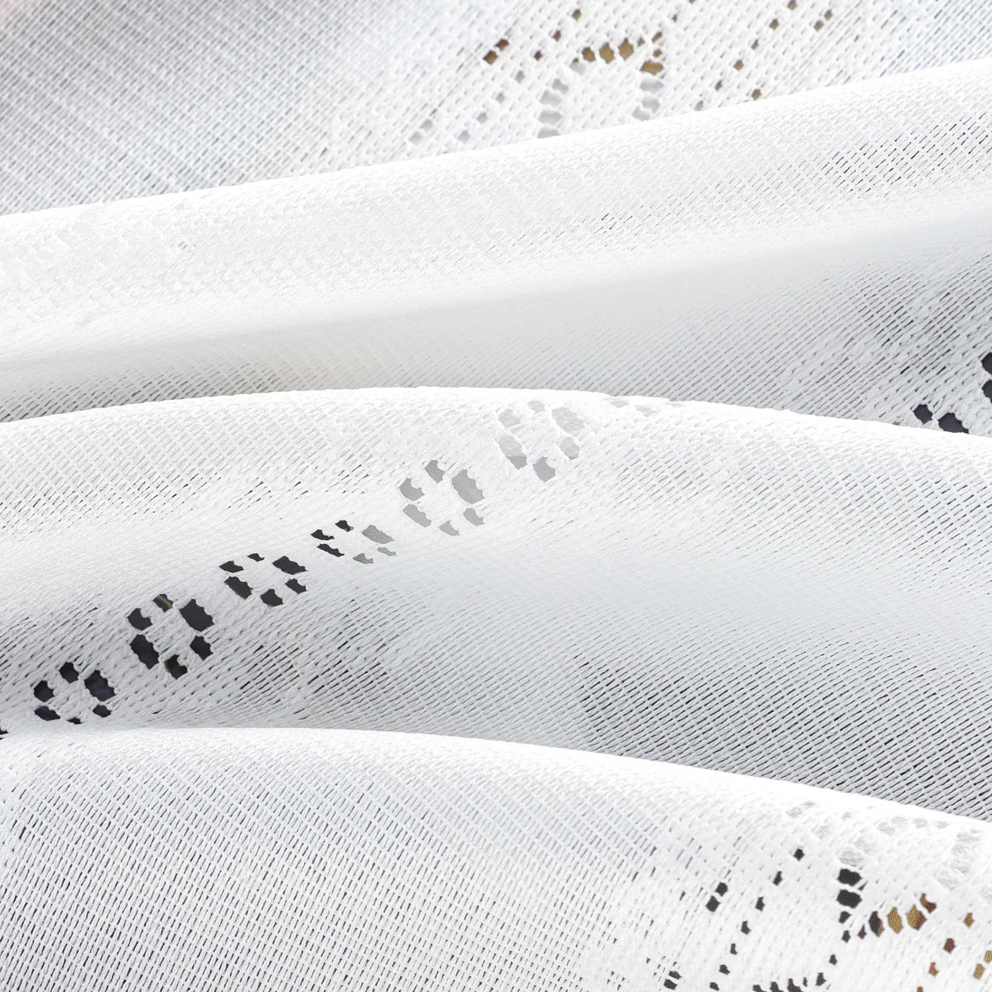 Transparente Scheibengardine mit Rautenprägung und Quaste 1 Stück