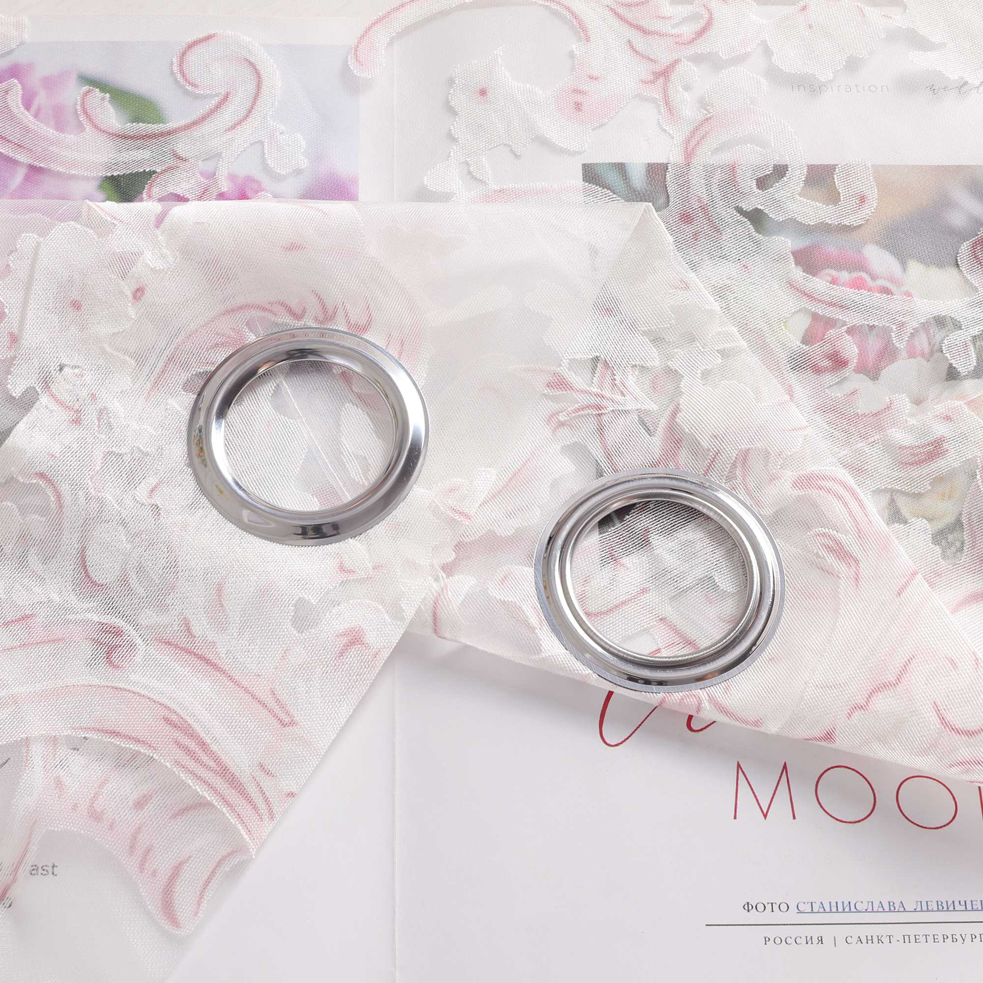 Eleganter Ösenschal mit Phönixblütenmuster | Transparente Voile Gardine für Schlafzimmer und Wohnzimmer - Joyswahl