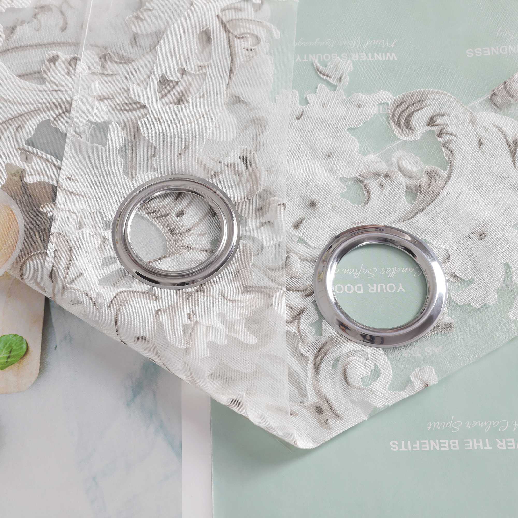 Eleganter Ösenschal mit Phönixblütenmuster | Transparente Voile Gardine für Schlafzimmer und Wohnzimmer - Joyswahl