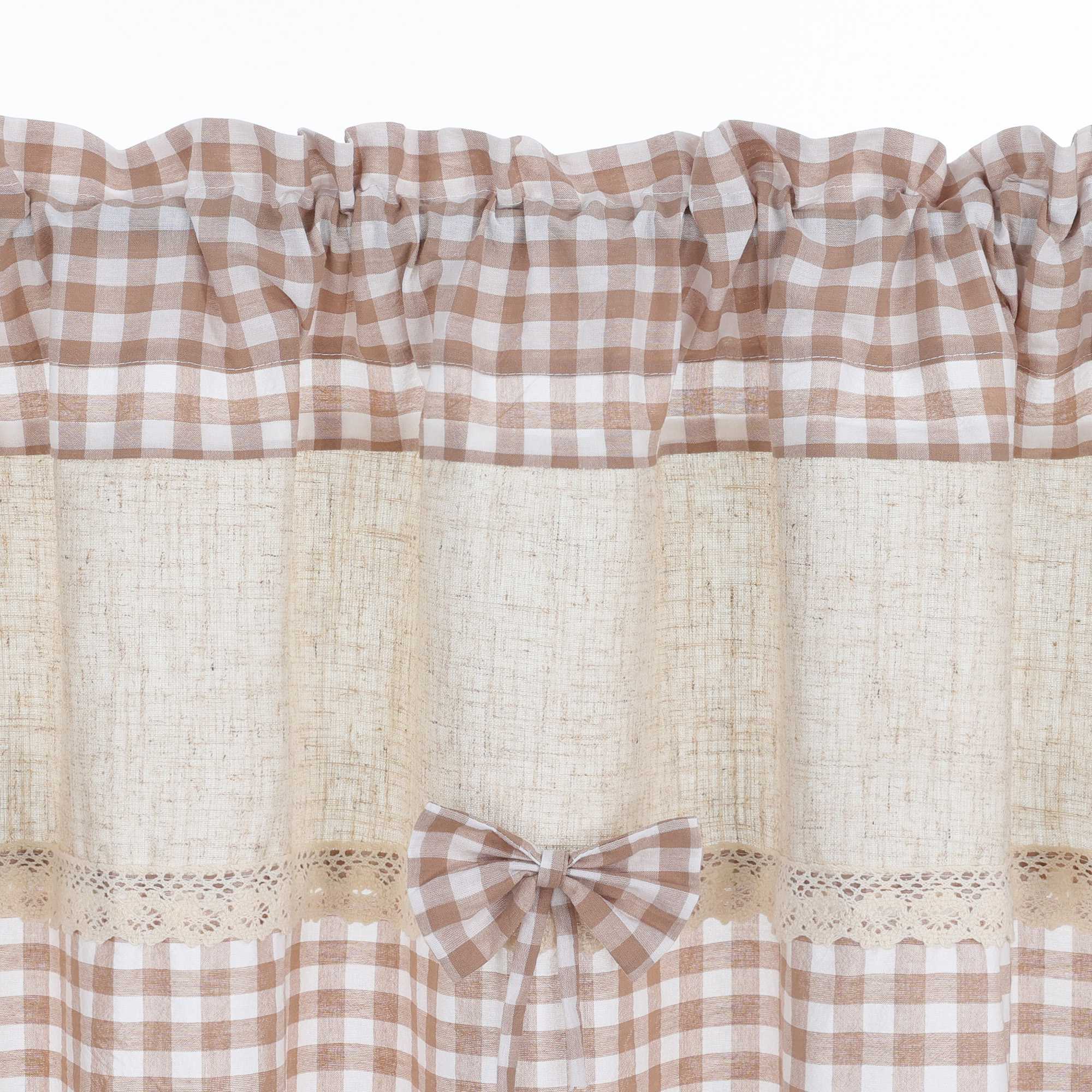 Landhausstil Scheibengardine mit Karomuster - Joyswahl