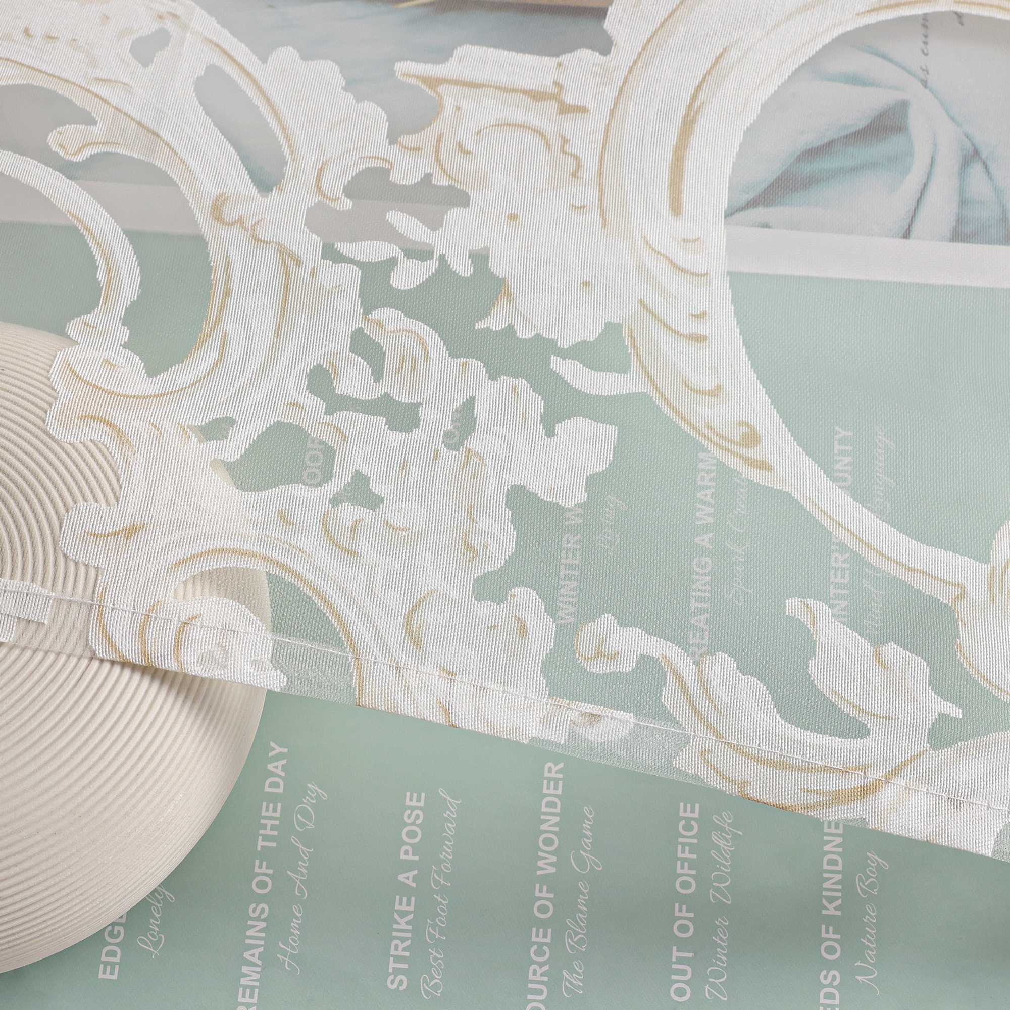 Eleganter Ösenschal mit Phönixblütenmuster | Transparente Voile Gardine für Schlafzimmer und Wohnzimmer - Joyswahl