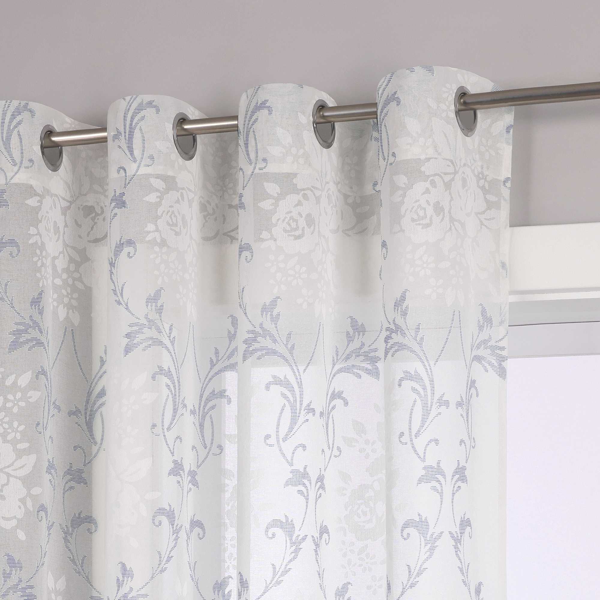 Elegante Transparente Gardinen mit Rankenmuster Ösenschal 1 stück - Joyswahl