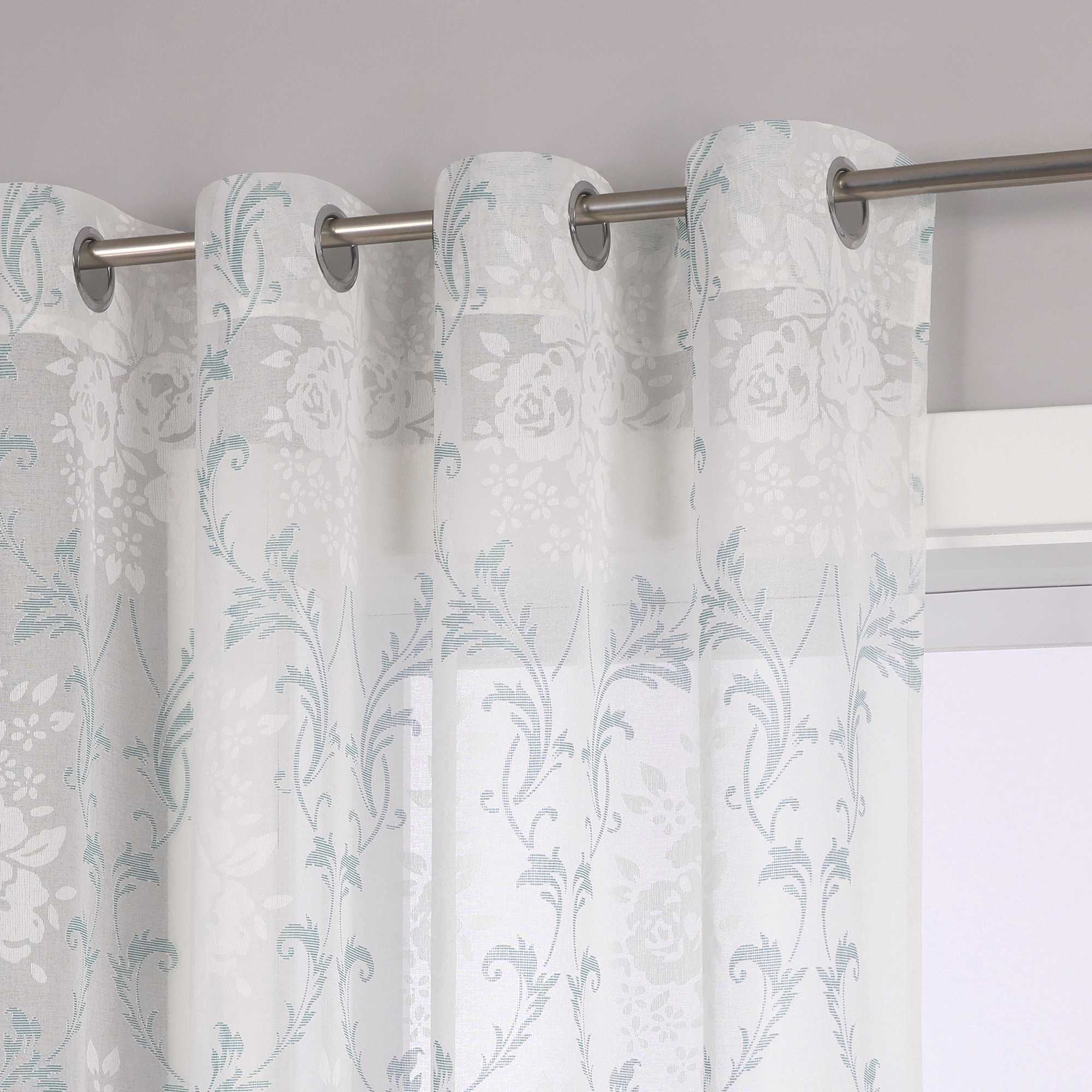 Elegante Transparente Gardinen mit Rankenmuster Ösenschal 1 stück - Joyswahl