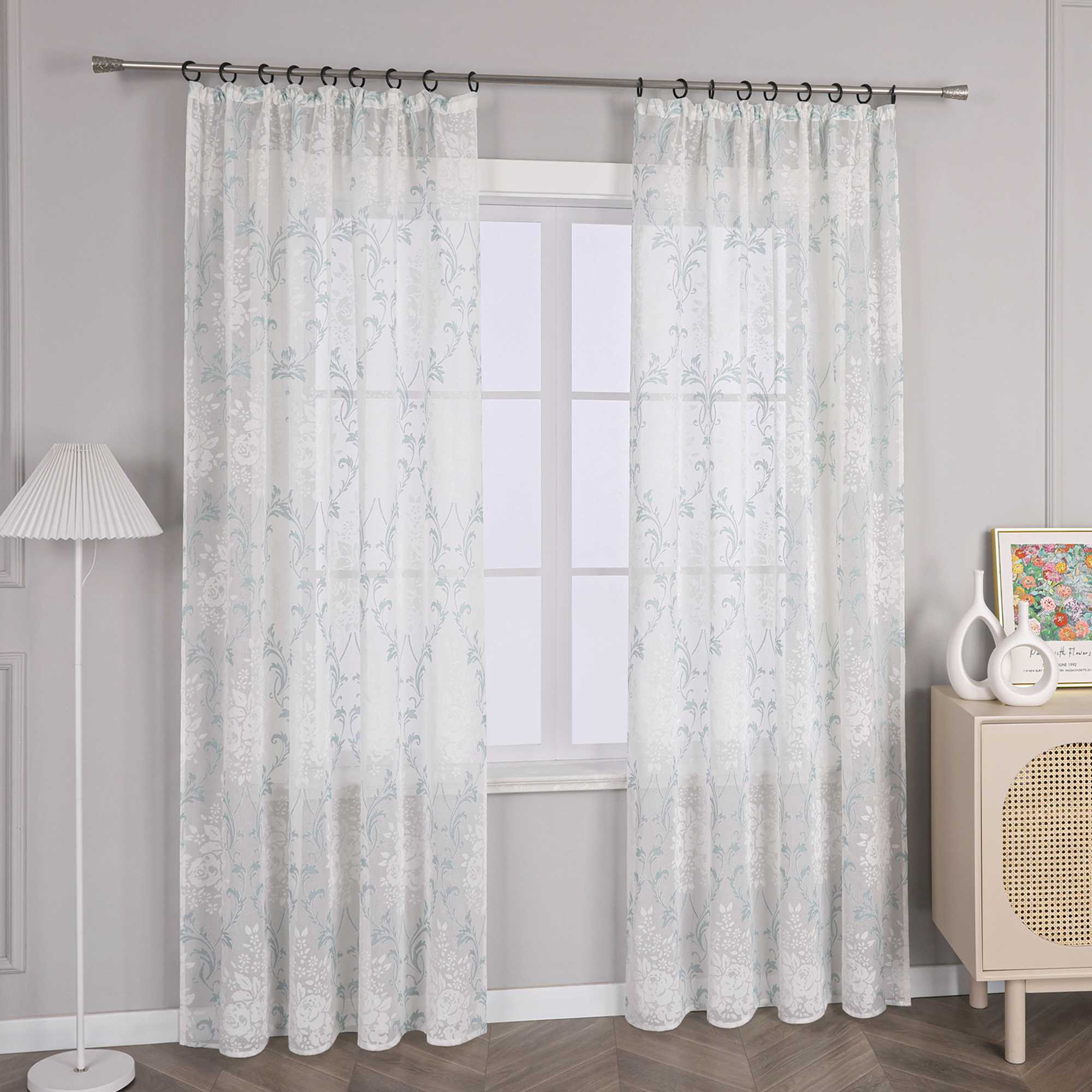 Vorhang mit Kräuselband Voile Gardine Ausbrenner Fensterschal Transparent Schlafzimmer Wohnzimmer 1 Stück - Joyswahl