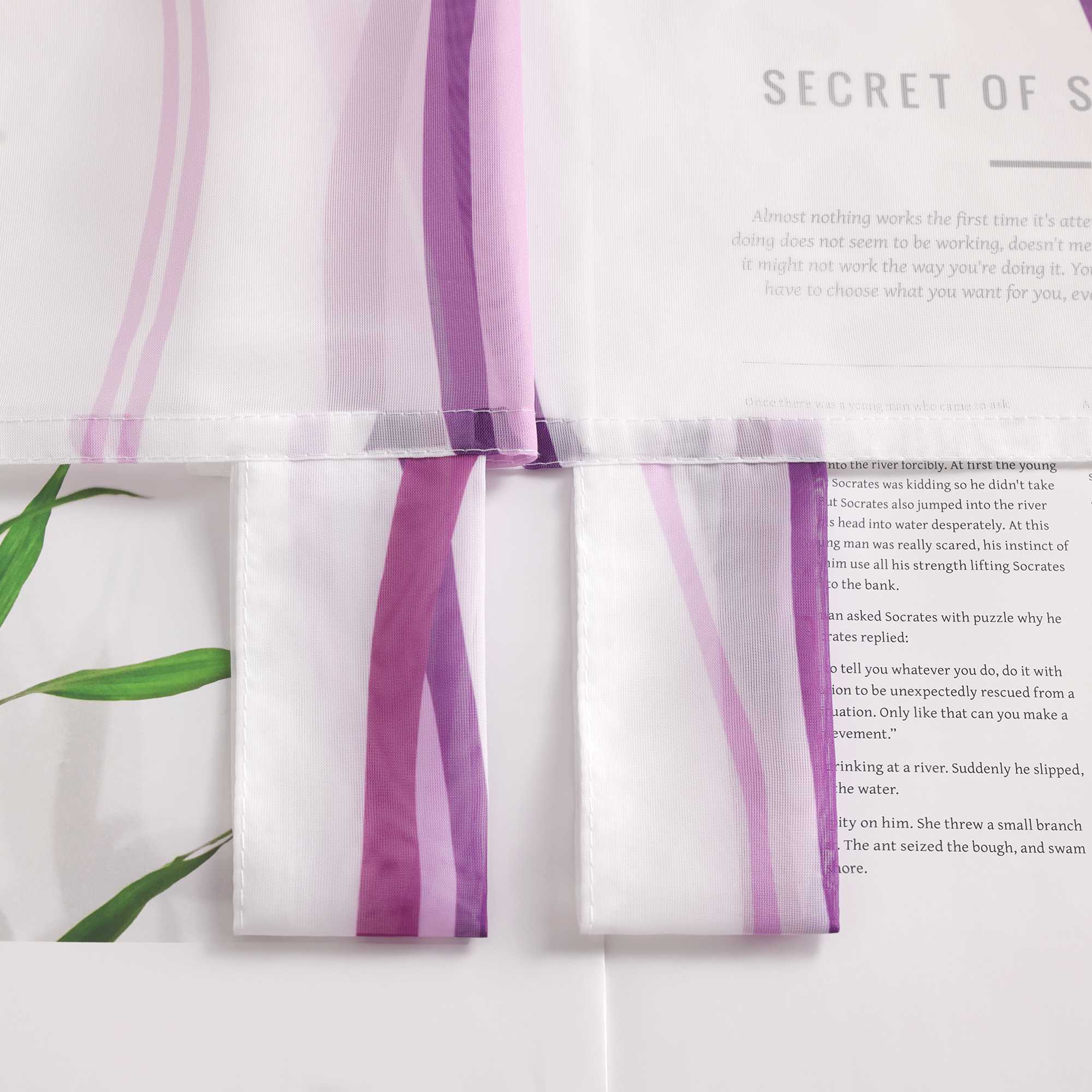 Vorhang Schlaufenschal aus Polyester mit bunten Wellenmustern tranparent 1 stück - Joyswahl