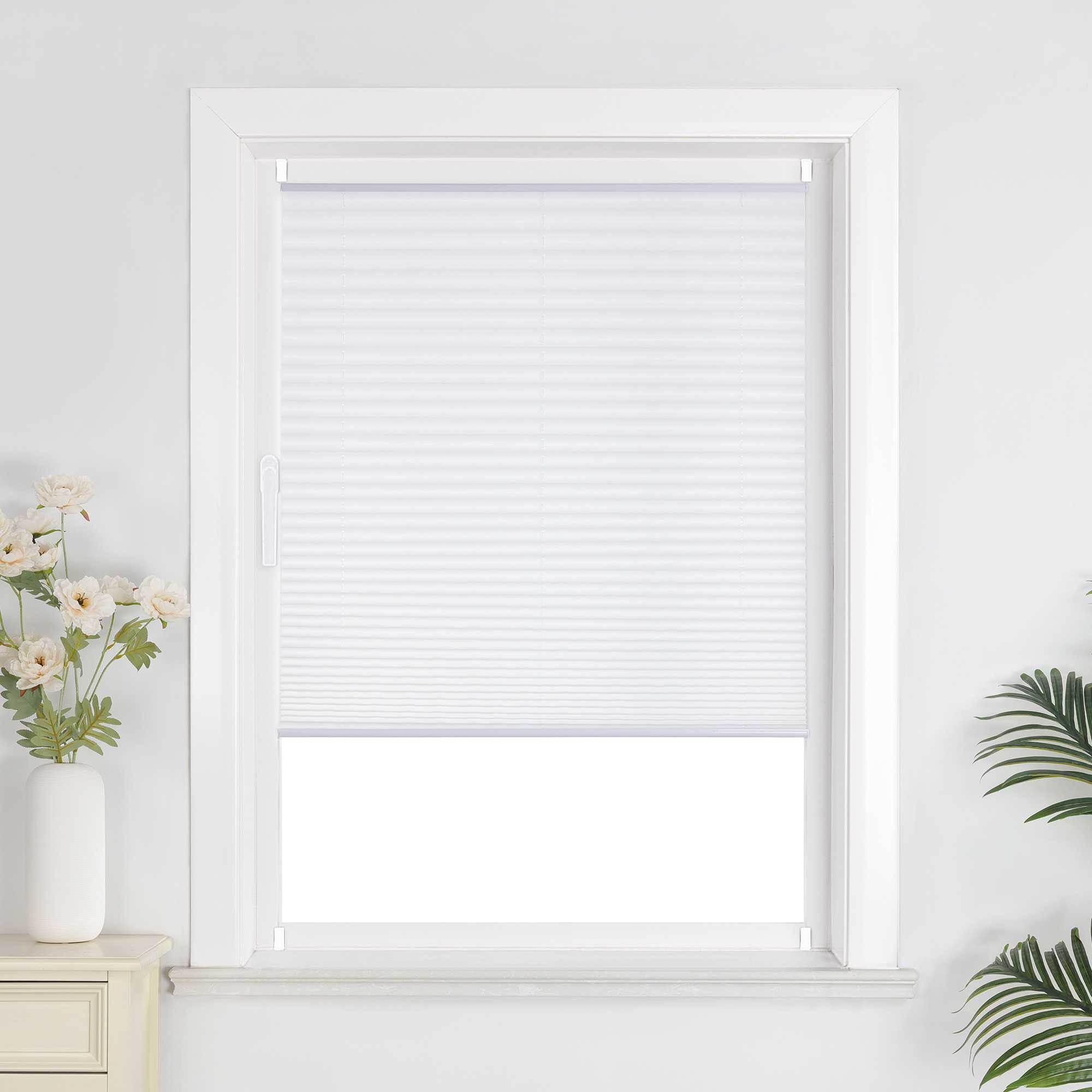 Joyswahl Plissee Rollo Weiß Einfarbiges Faltrollo Polyester 1 stück - Joyswahl