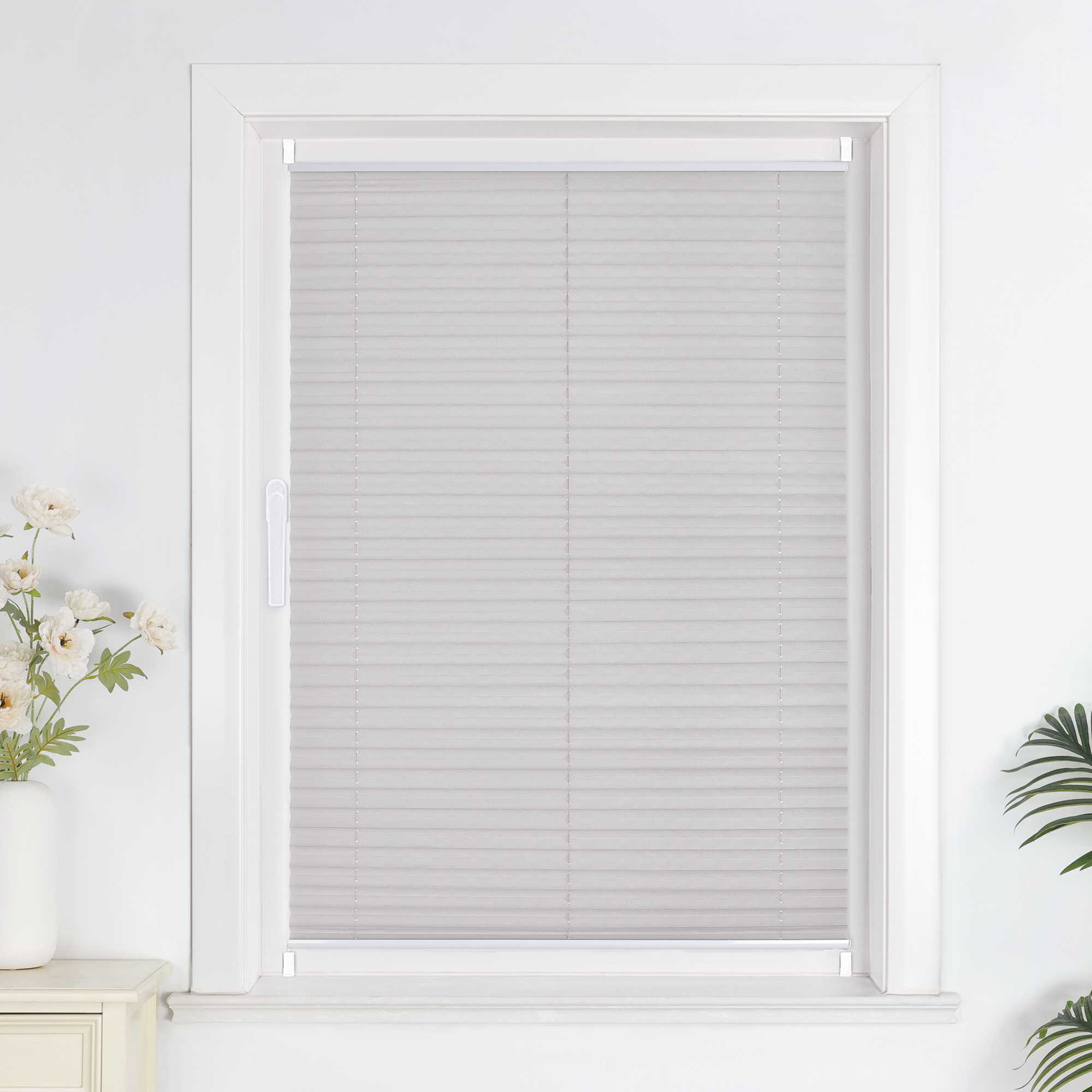 Plissee Rollo Grau ohne Bohren aus Polyester 1 stück - Joyswahl