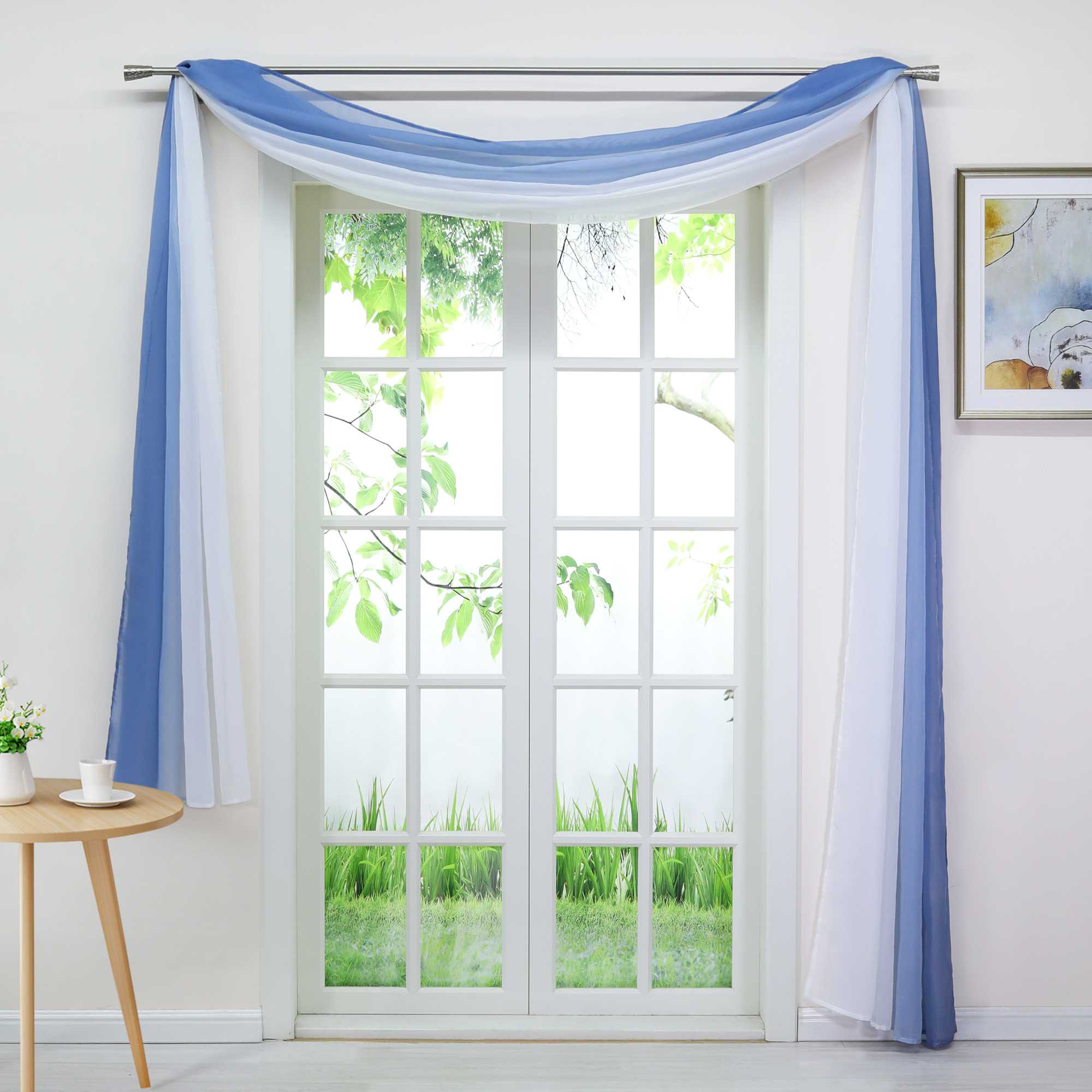 Dekorative Gardine Schal Farbverlauf extra lang 1 Stück - Joyswahl