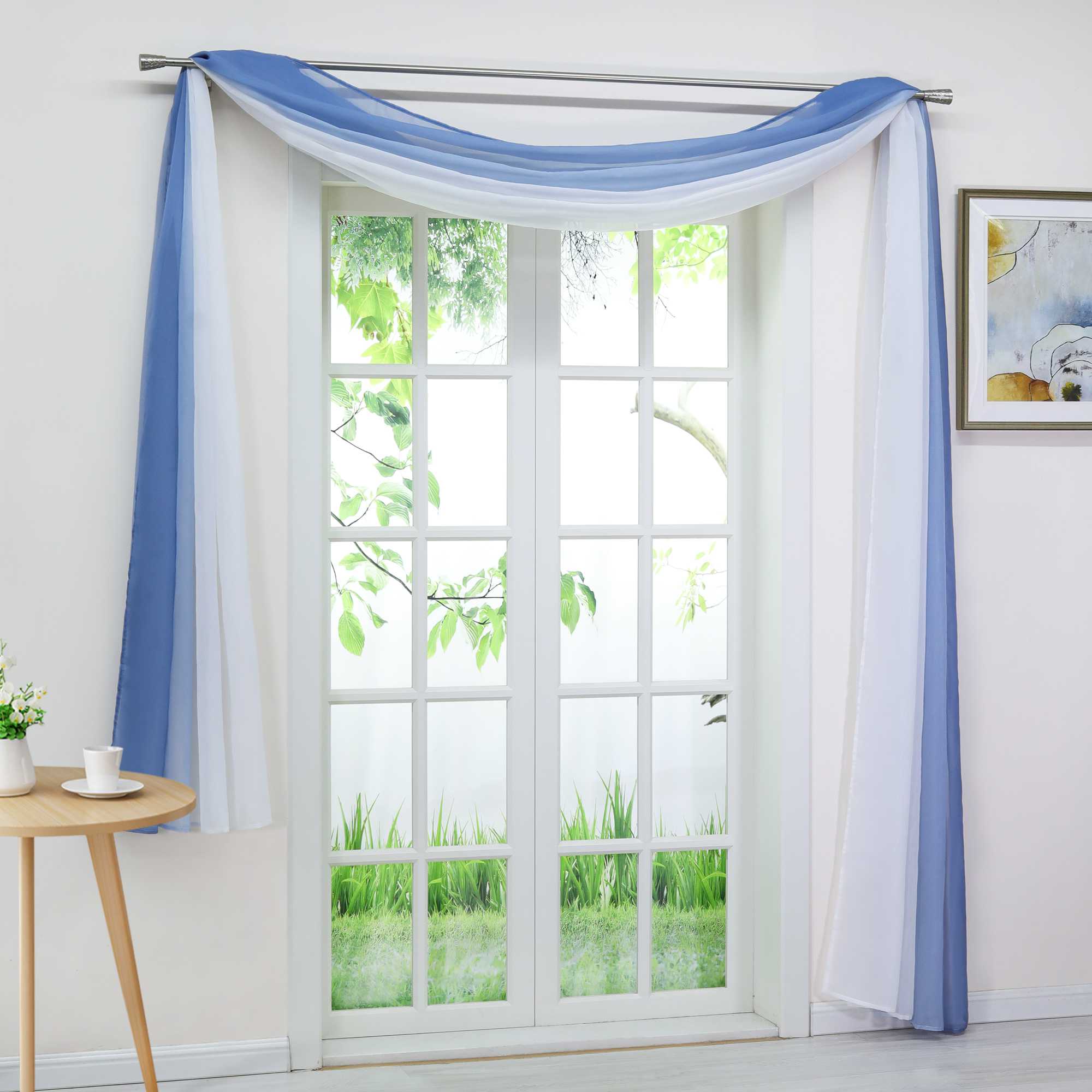 Dekorative Gardine Schal Farbverlauf extra lang 1 Stück - Joyswahl