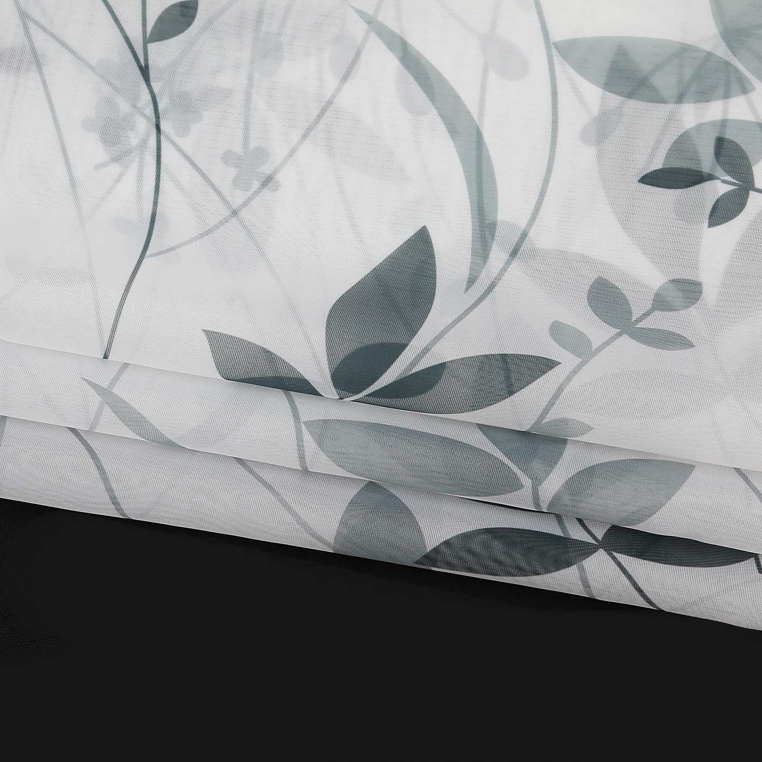 Transparenter Vorhang mit Blättermuster leicht Schutzfunktion Gartenstil 1 Stück - Joyswahl