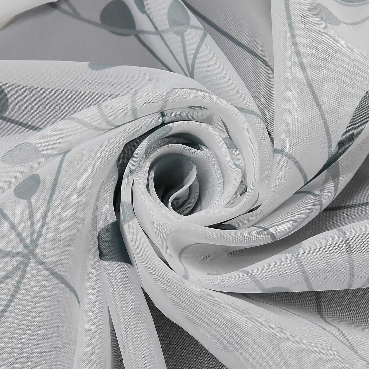 Transparenter Vorhang mit Blättermuster leicht Schutzfunktion Gartenstil 1 Stück - Joyswahl