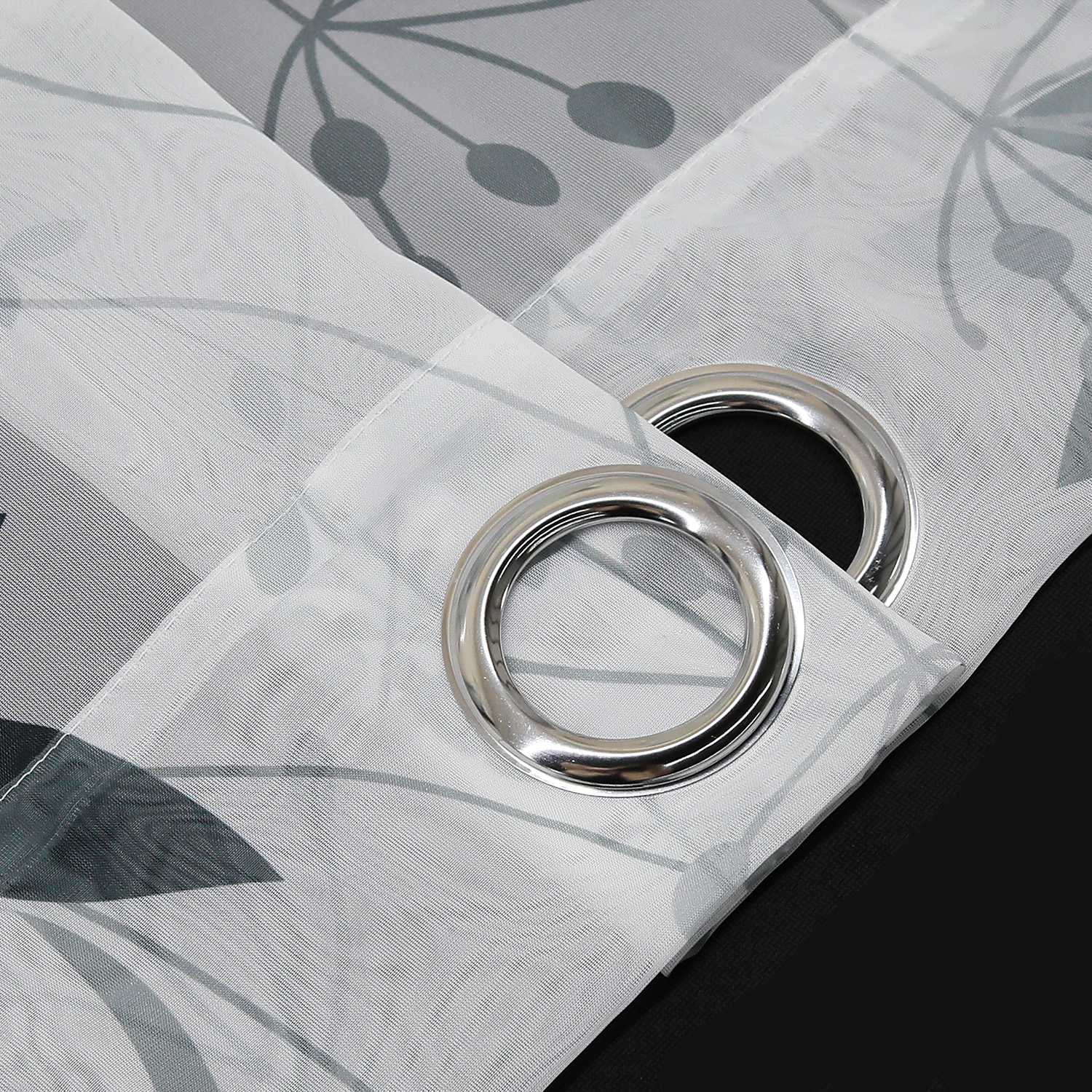 Transparenter Vorhang mit Blättermuster leicht Schutzfunktion Gartenstil 1 Stück - Joyswahl