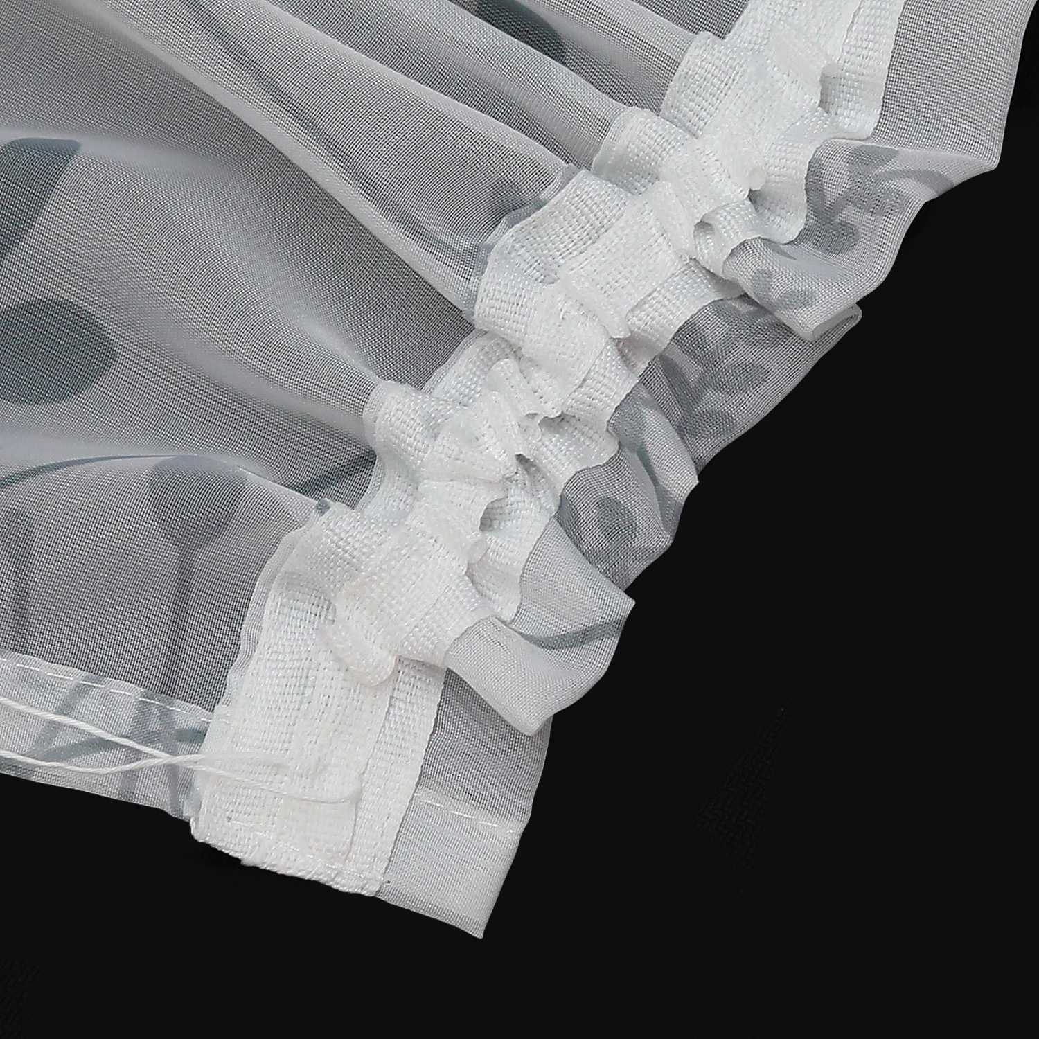 Transparenter Vorhang mit Blättermuster leicht Schutzfunktion Gartenstil 1 Stück - Joyswahl