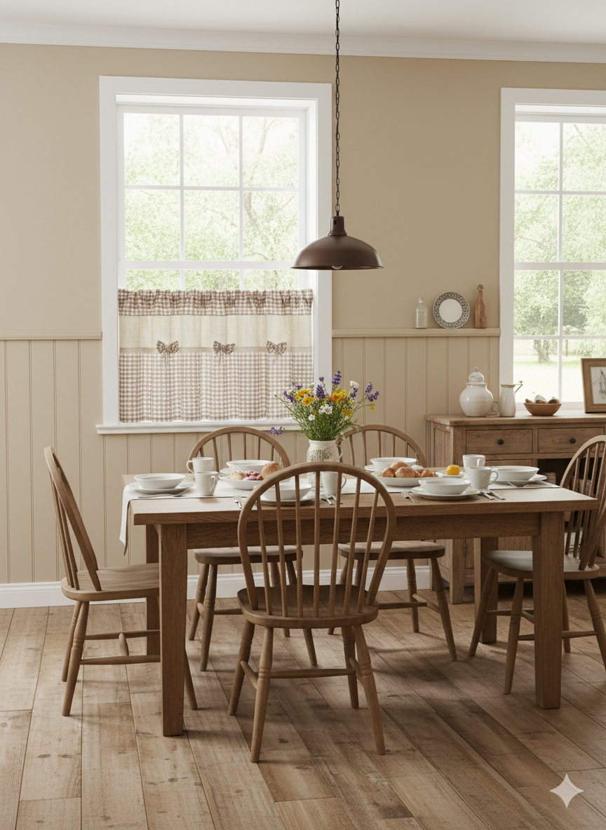 Landhausstil Scheibengardine mit Karomuster - Joyswahl